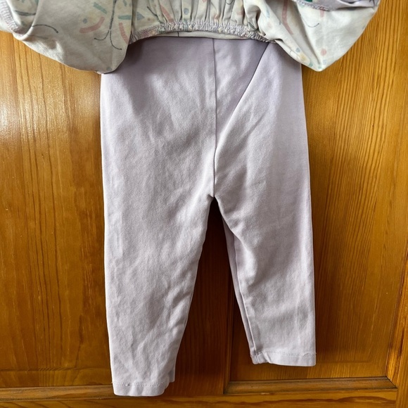 Hanna Andersson Butterfly Skater Dress in Organic Cotton Matching Leggings 12-18 - Picture 3 of 4